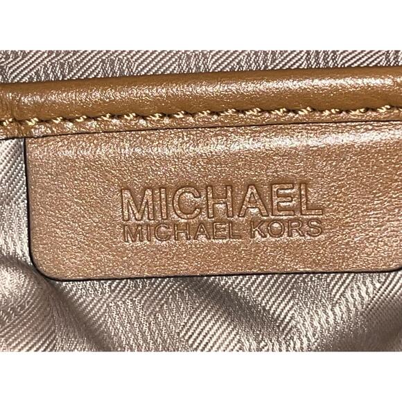 Michael Kors Kirby large satchel in brown monogram printed pebble leather. - Picture 12 of 15